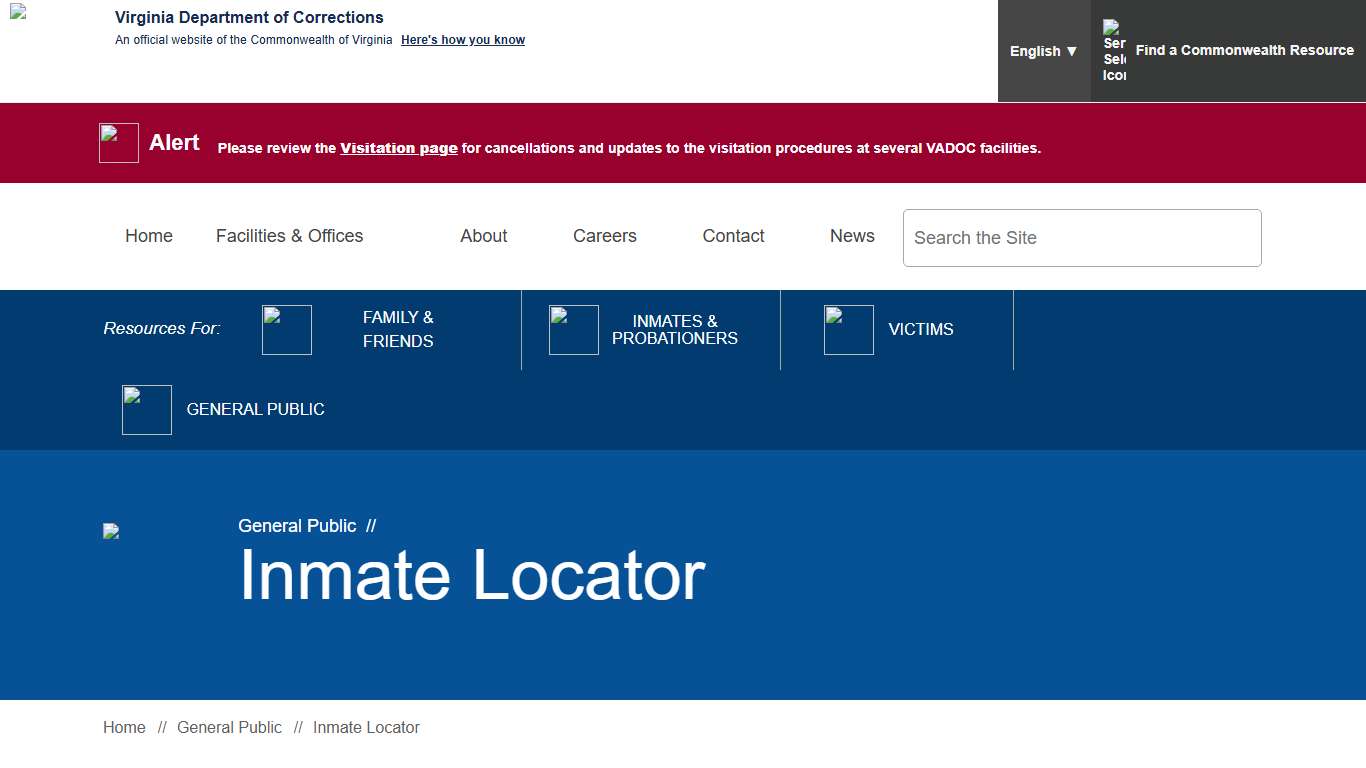 Inmate Locator — Virginia Department of Corrections
